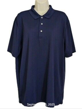 Ben Hogan Performance Polo Shirt Men's Size L 42/44 Blue Short Sleeve Button Up